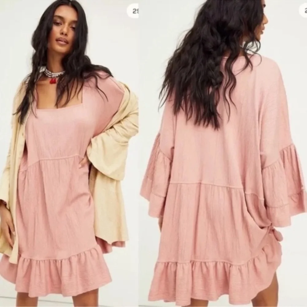FREE PEOPLE BEACH‎ El Mar Flare Sleeve Mini Dress Size Medium